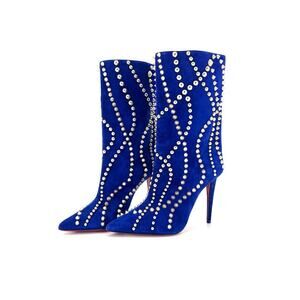 Christian Louboutin Astrilarge Bootie Pika 100 Spiked Pointed Toe Boots 39.5